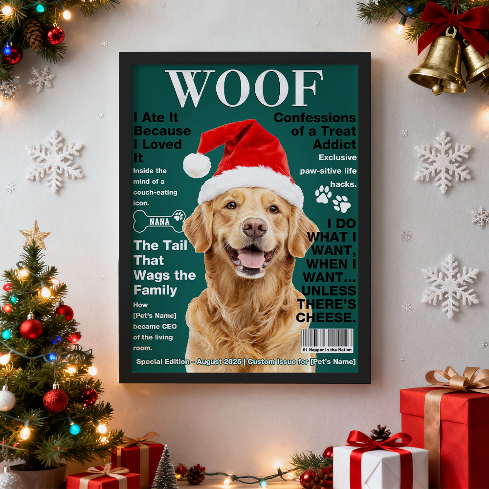 Personalized Custom Pet Magazine Cover Canvas, Custom Pet Portrait, Pet From Photo