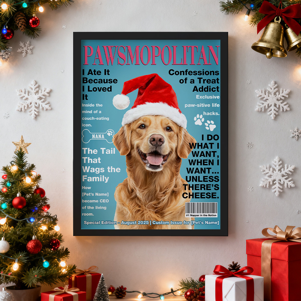 Personalized Custom Pet Magazine Cover Canvas, Custom Pet Portrait, Pet From Photo