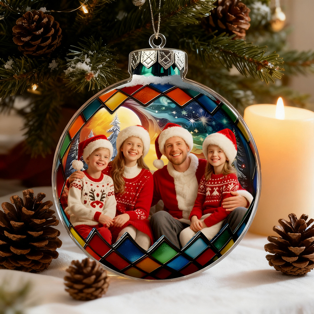 Custom Christmas Ornament Custom Family Face & Name Decor Ornaments Xmas Gifts