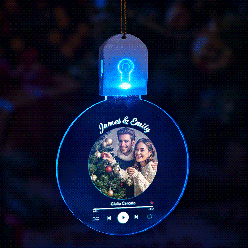 Personalized Photo Acrylic Ornament Christmas Glows Ornament Gift for Lover