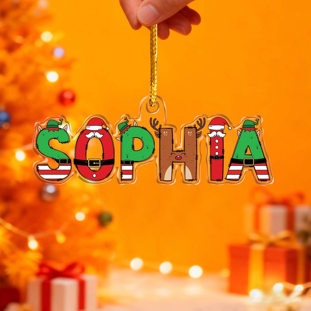 Custom Family Name Elf Santa Letter For Kids, Family, Bulk Gifts - Personalized Acrylic Ornament