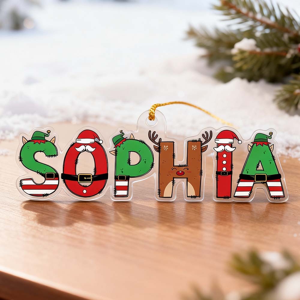 Custom Family Name Elf Santa Letter For Kids, Family, Bulk Gifts - Personalized Acrylic Ornament