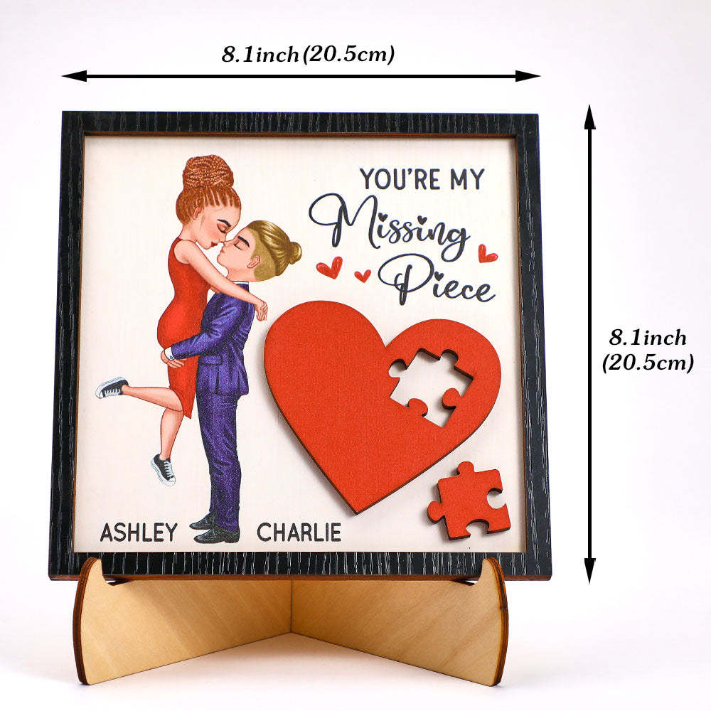 Gifts for Her/Him Personalized Wooden Plaque You Are My Missing Piece - photomoonlamp