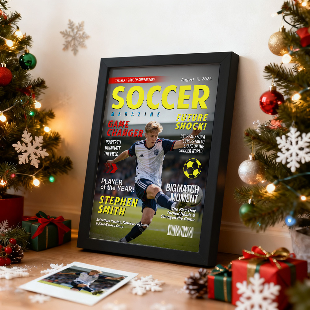 Personalized Soccer Magazine Cover Poster - Soccer Lovers Gift