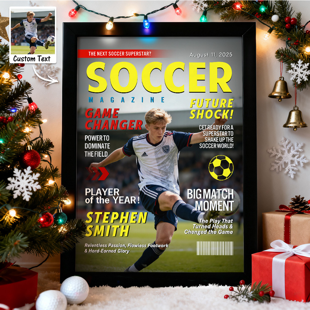 Personalized Soccer Magazine Cover Poster - Soccer Lovers Gift