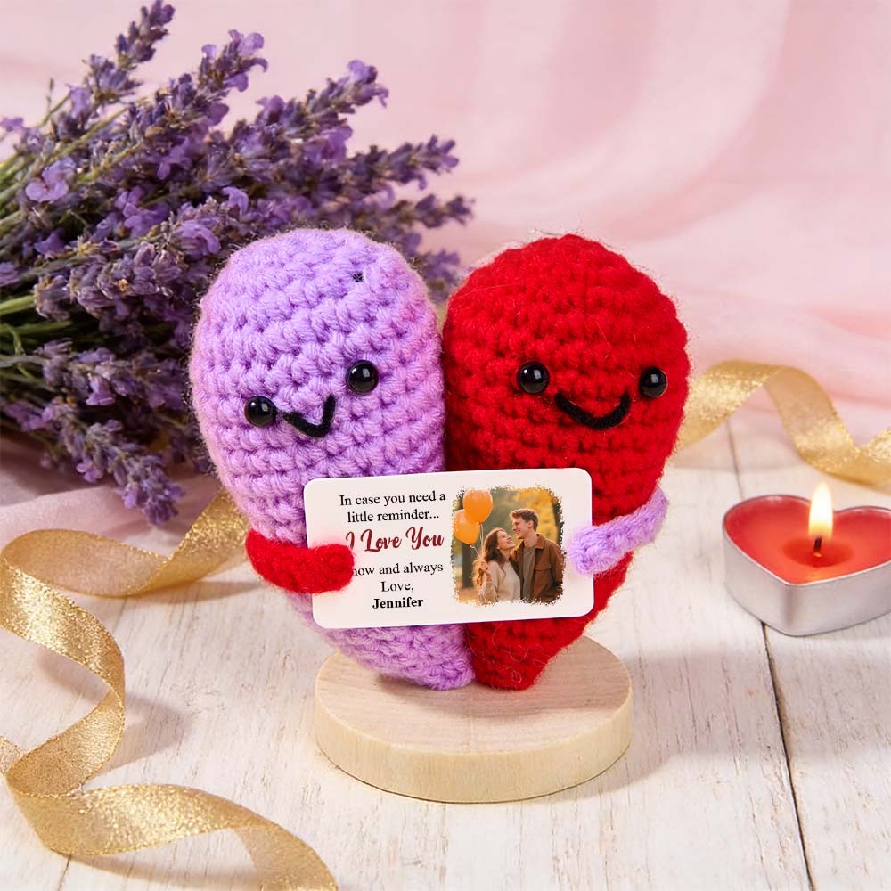 Custom Photo In Case You Need A Little Reminder - Personalized Doll Crochet With Custom Card - PhotoMoonLamp