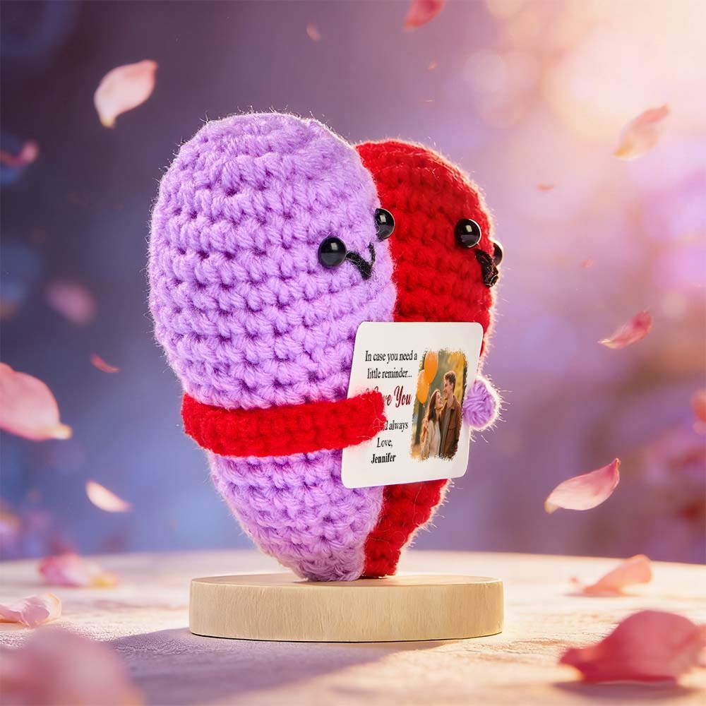 Custom Photo In Case You Need A Little Reminder - Personalized Doll Crochet With Custom Card - PhotoMoonLamp