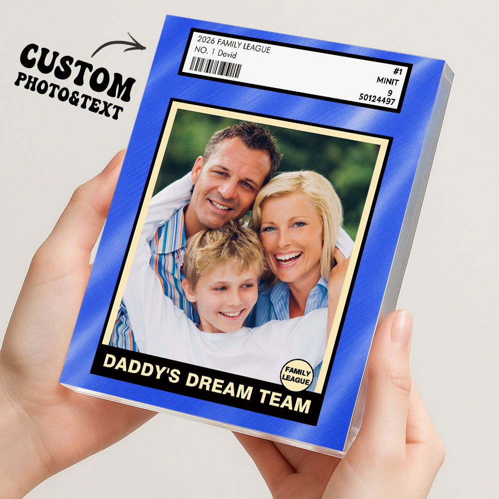 Baseball No. 1 Dad Grandpa Man & Kids Trading Card Style - Personalized Acrylic Block Plaque