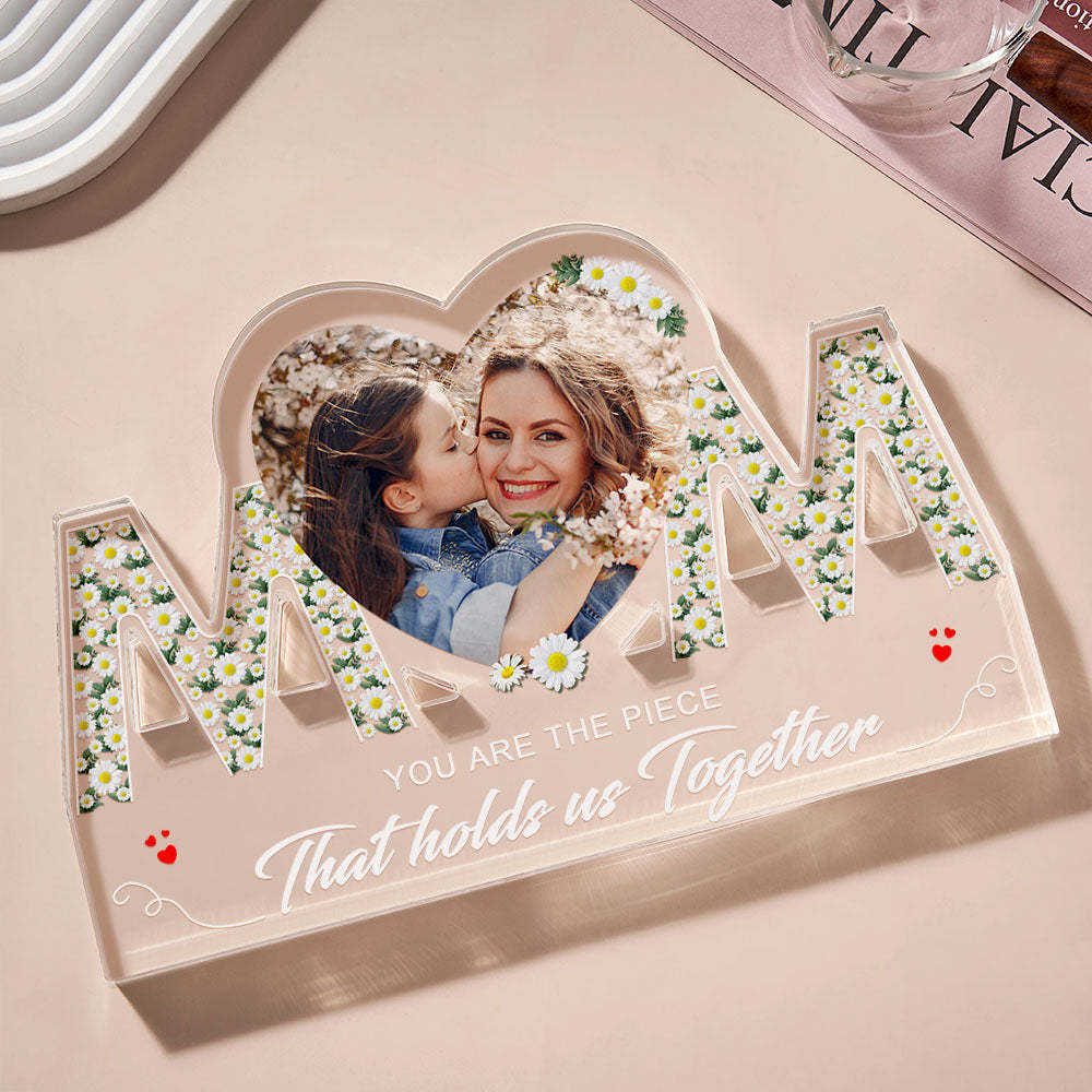Personalized Photo MOM Shaped Acrylic Plaque Custom Home Decoration Mother's Day Gift - photomoonlamp