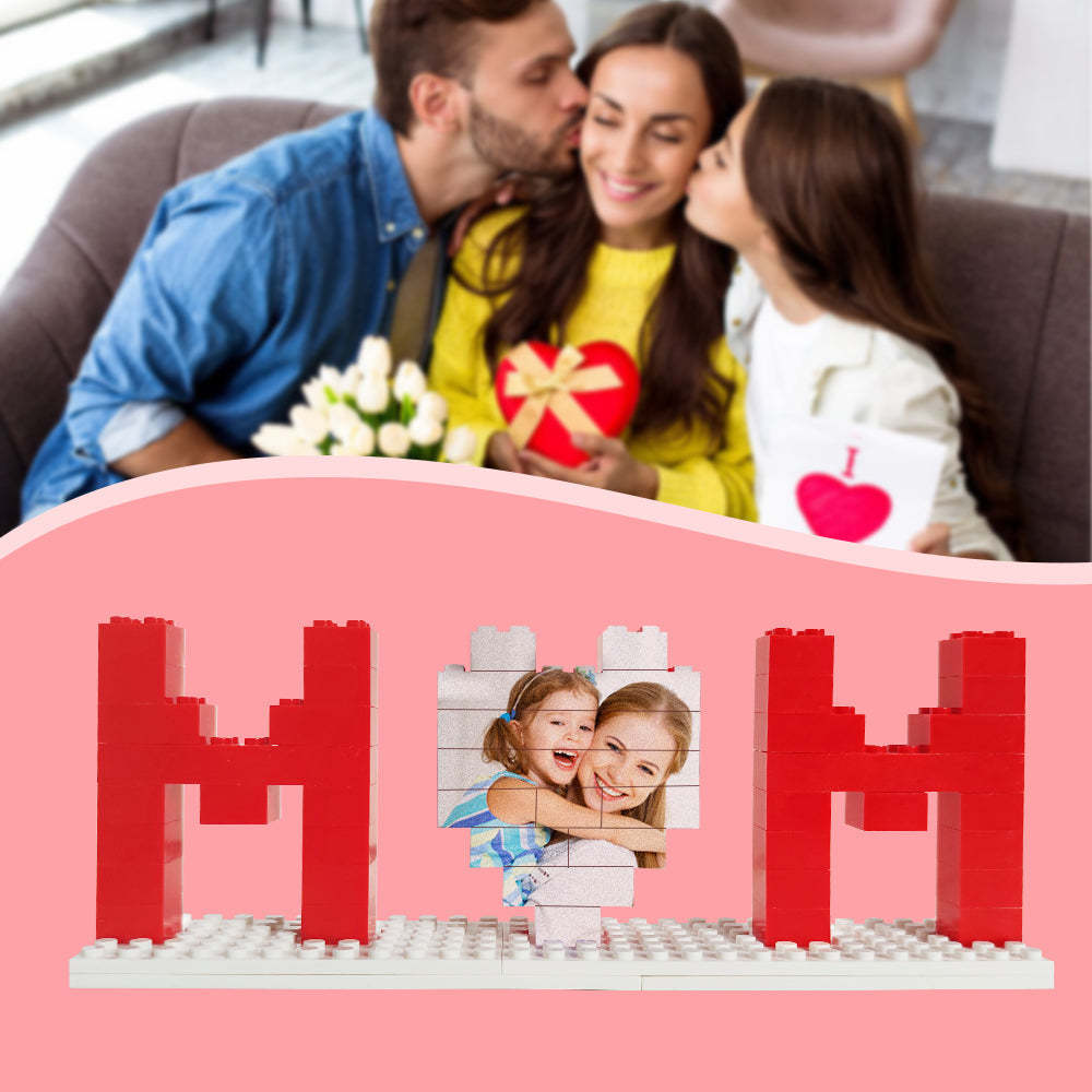 Personalized Mom Photo Building Brick Puzzles Photo Block Mother's Day Gifts - photomoonlamp