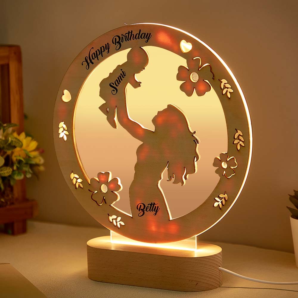 Mother's Day Gift Custom Name Night Light Kids Bedroom Decor Name Night Light Gift for Mom