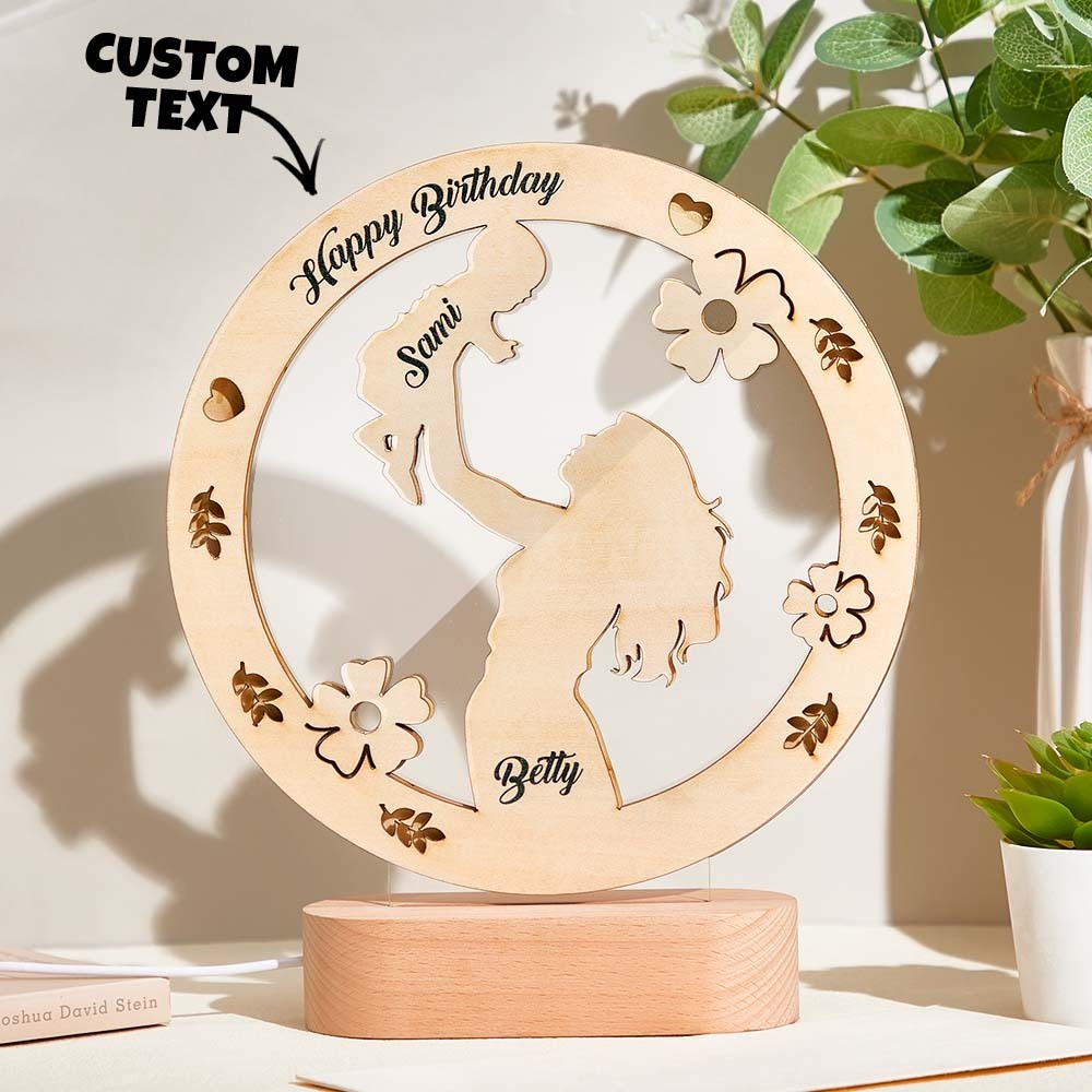 Mother's Day Gift Custom Name Night Light Kids Bedroom Decor Name Night Light Gift for Mom