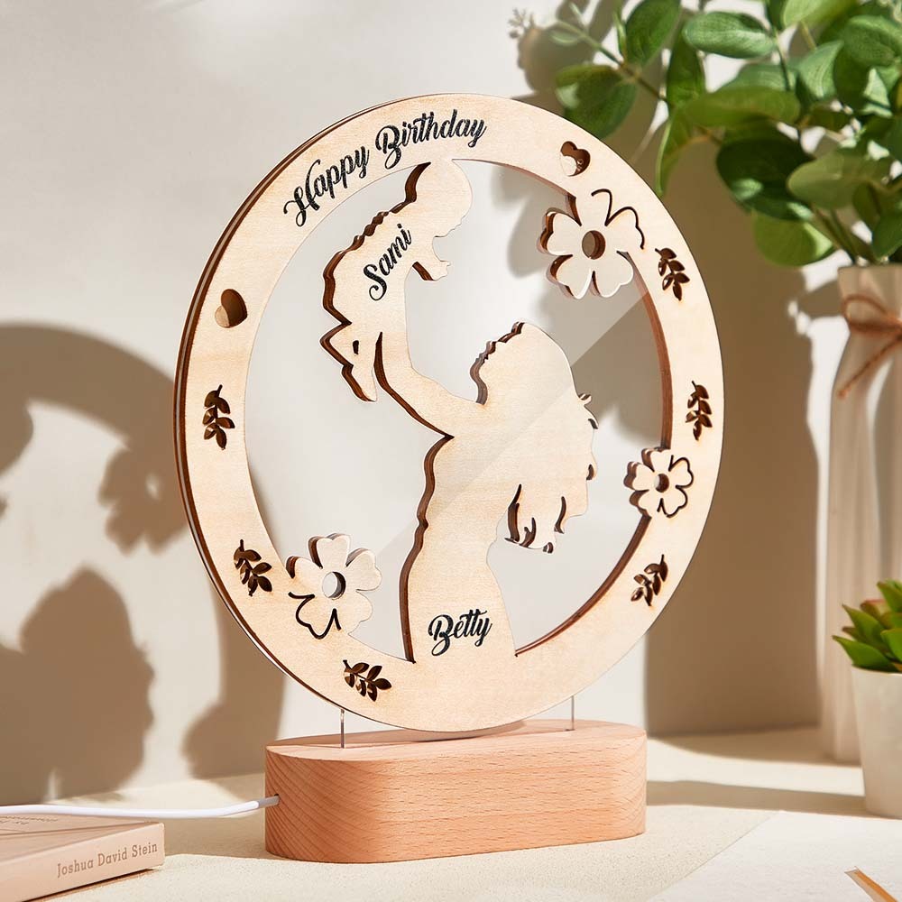 Mother's Day Gift Custom Name Night Light Kids Bedroom Decor Name Night Light Gift for Mom