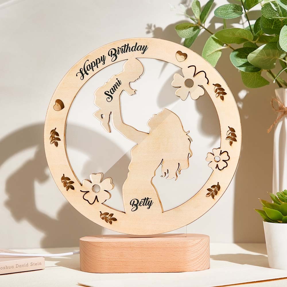 Mother's Day Gift Custom Name Night Light Kids Bedroom Decor Name Night Light Gift for Mom