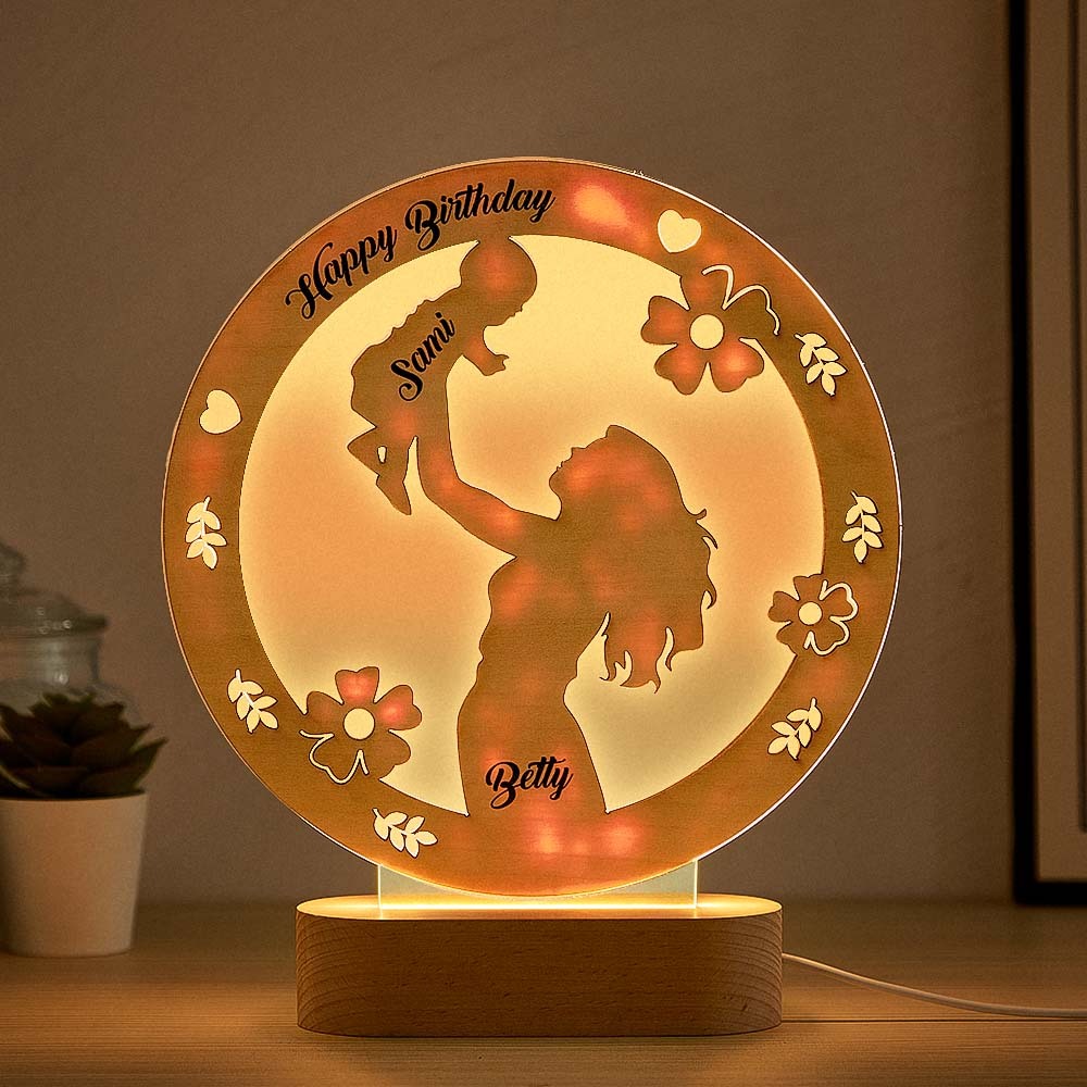 Mother's Day Gift Custom Name Night Light Kids Bedroom Decor Name Night Light Gift for Mom