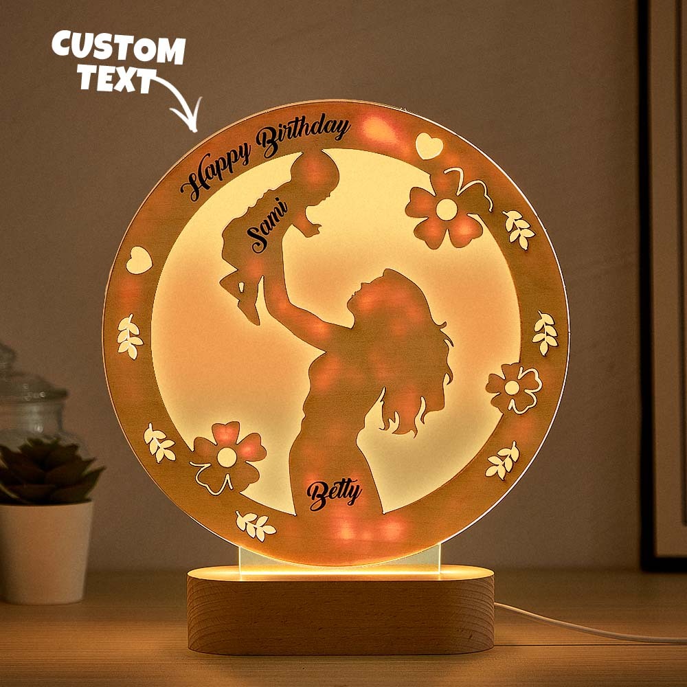 Mother's Day Gift Custom Name Night Light Kids Bedroom Decor Name Night Light Gift for Mom