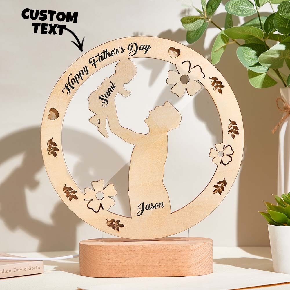 Father's Day Gift Custom Name Night Light Kids Bedroom Decor Name Night Light Gift for Dad