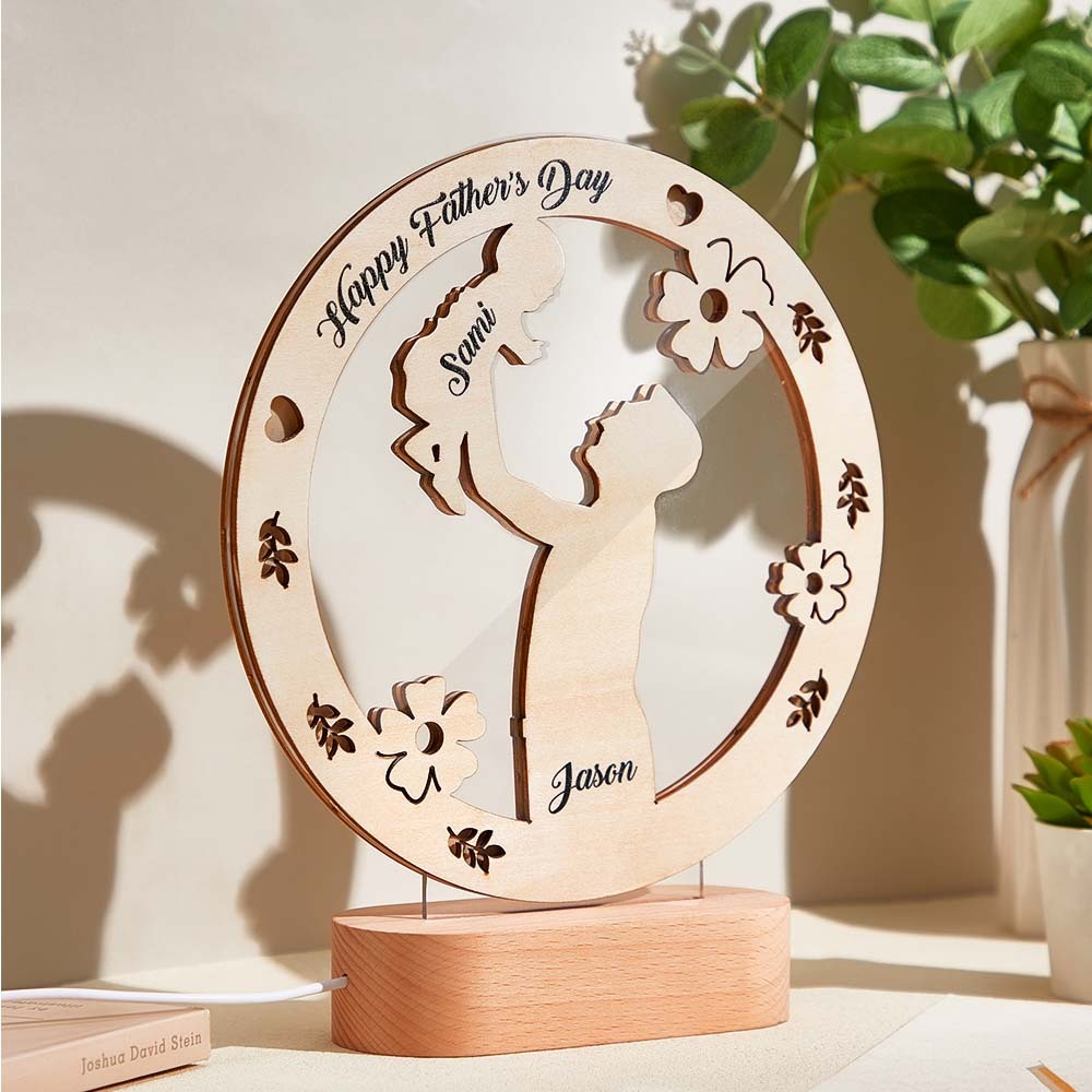 Father's Day Gift Custom Name Night Light Kids Bedroom Decor Name Night Light Gift for Dad