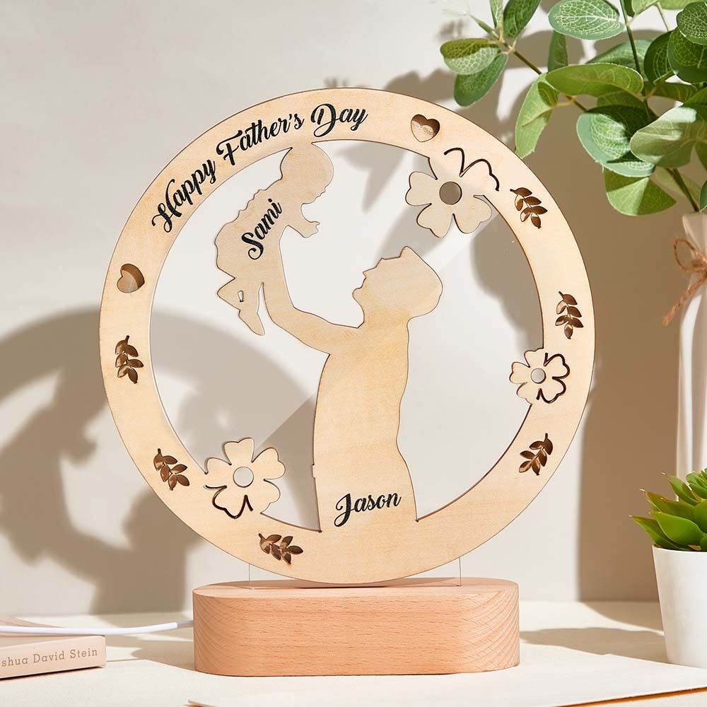 Father's Day Gift Custom Name Night Light Kids Bedroom Decor Name Night Light Gift for Dad