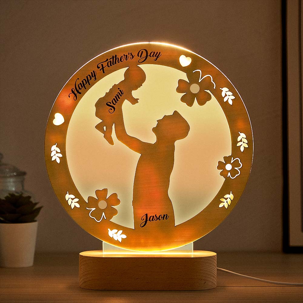 Father's Day Gift Custom Name Night Light Kids Bedroom Decor Name Night Light Gift for Dad