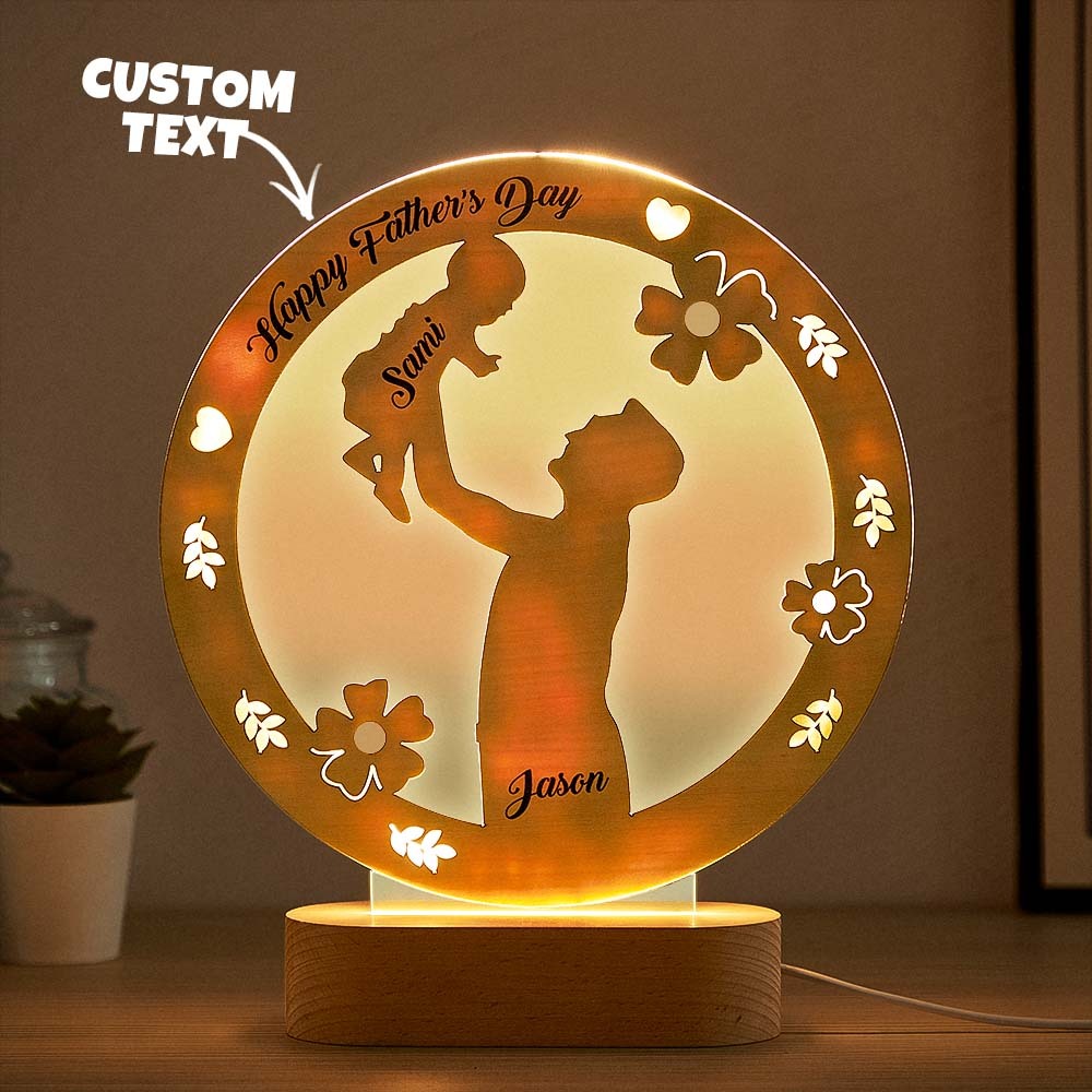 Father's Day Gift Custom Name Night Light Kids Bedroom Decor Name Night Light Gift for Dad