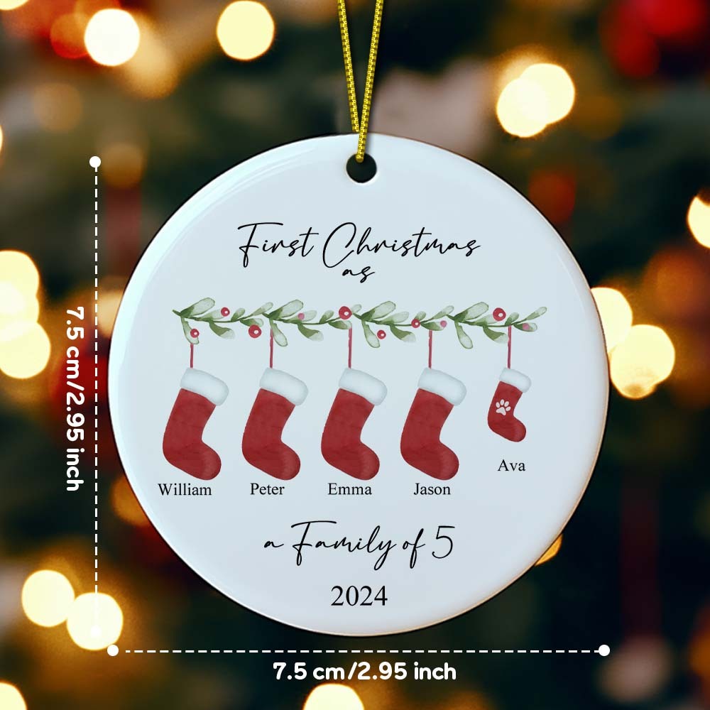 Personalised First Christmas as a Family Ornament with Family Name First Christmas Ornament - Giftlab