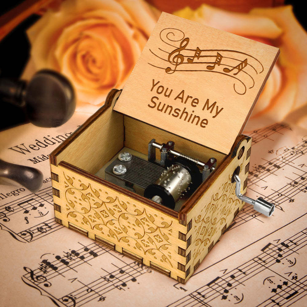 Custom Engraved Music Box Custom Text Antique Music Box Anniversary Gi