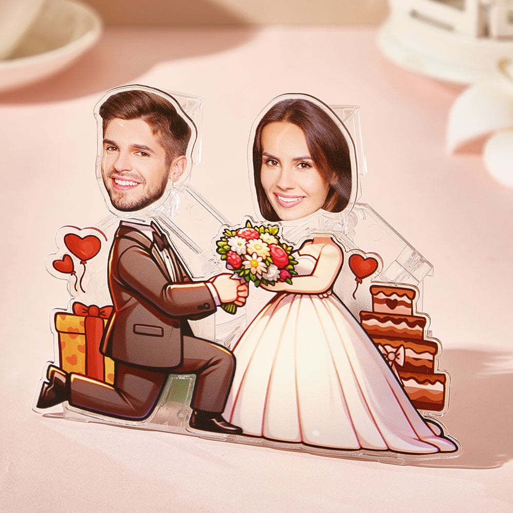 Personalized Face Couple Shaking Head Standee Gift for Couple - PhotoMoonLamp