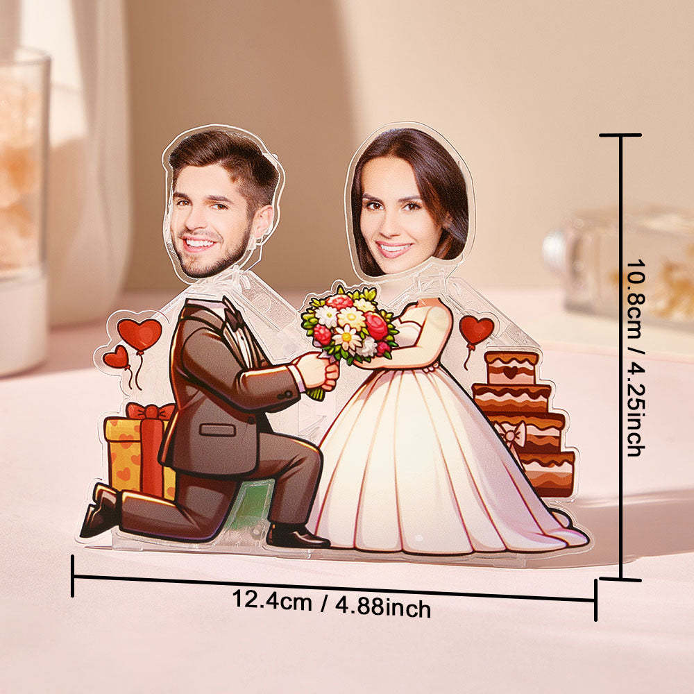 Personalized Face Couple Shaking Head Standee Gift for Couple - PhotoMoonLamp