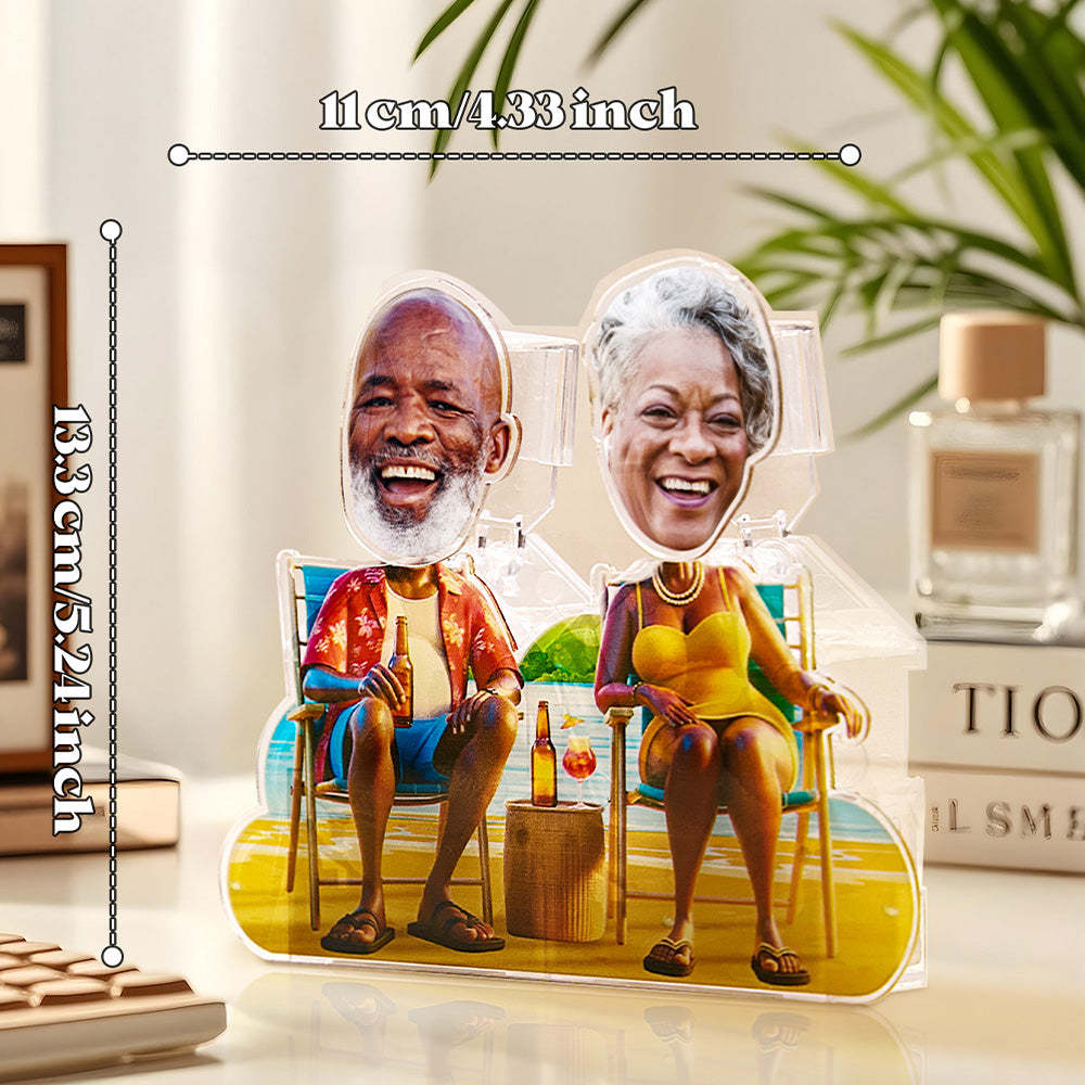 Personalized Face Dad and Mom Shaking Head Standee Gift for Dad and Mom - PhotoMoonLamp