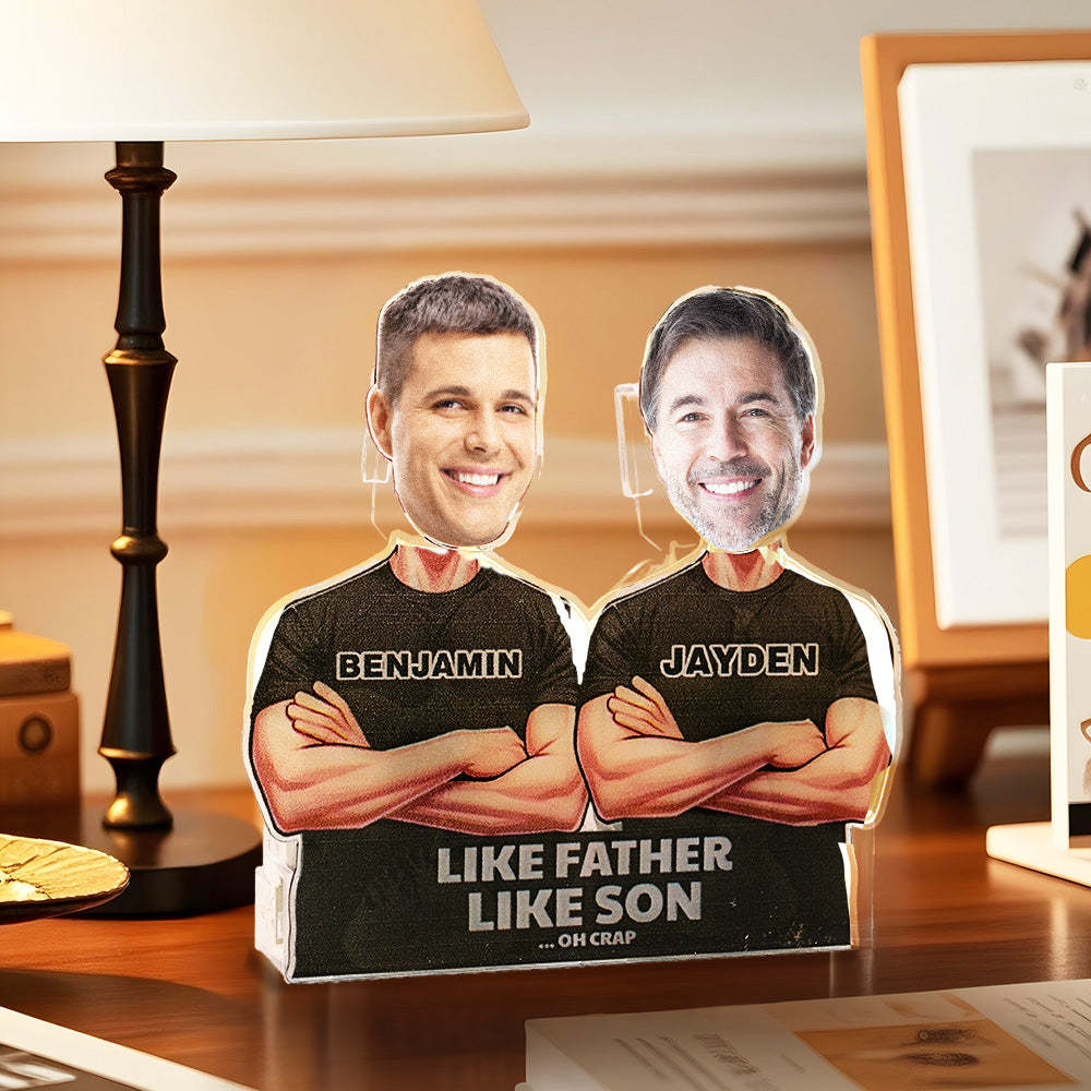 Personalized Face Shaking Head Standee Gift for Dad Mom - PhotoMoonLamp