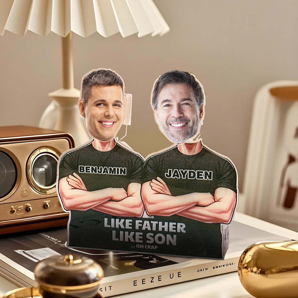 Personalized Face Shaking Head Standee Gift for Dad Mom - PhotoMoonLamp