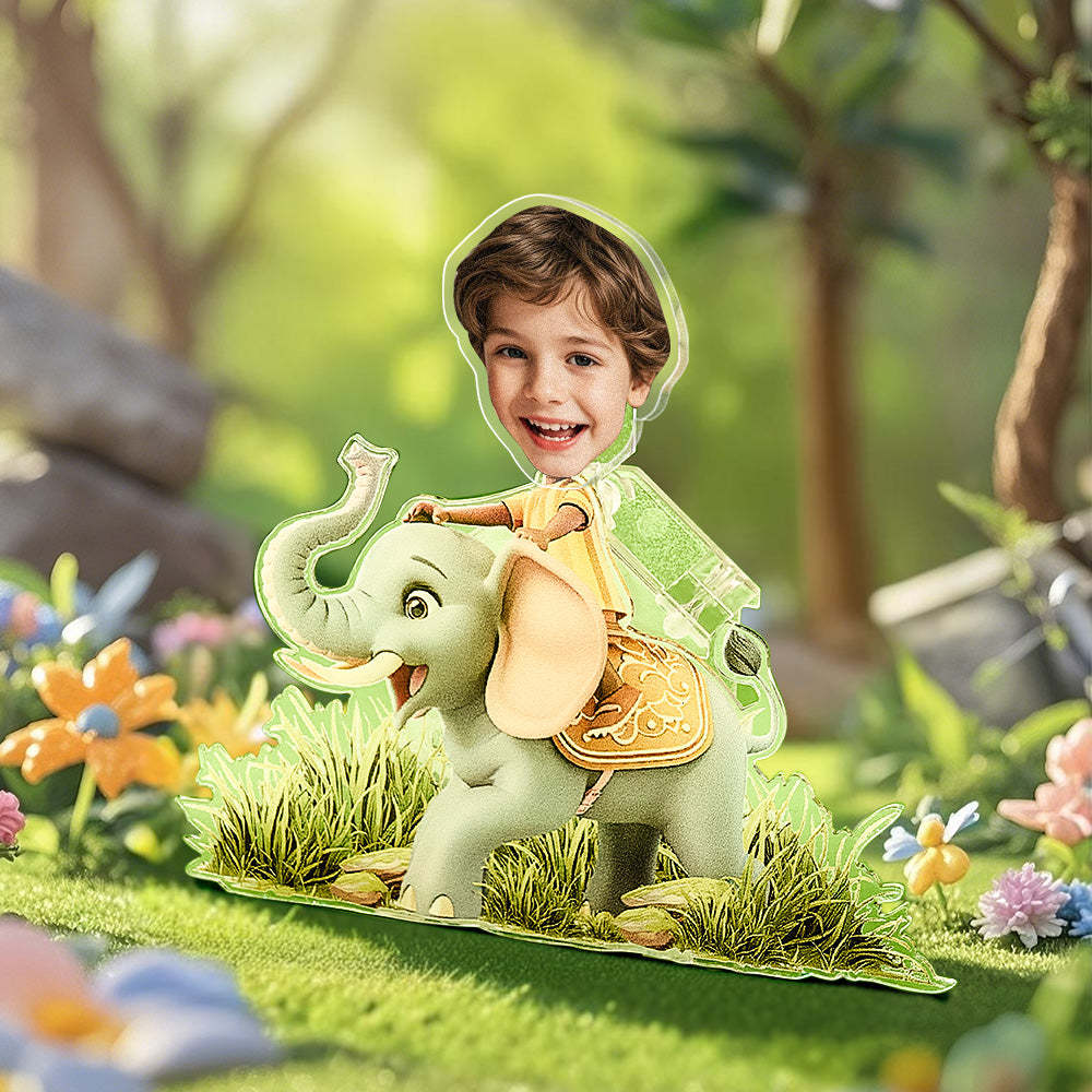 Personalized Face Kids and Animal Shaking Head Standee Gift for Kids - PhotoMoonLamp