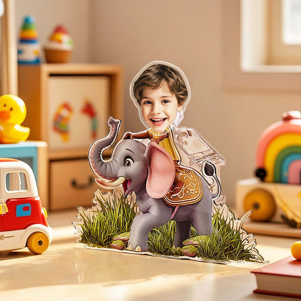 Personalized Face Kids and Animal Shaking Head Standee Gift for Kids - PhotoMoonLamp