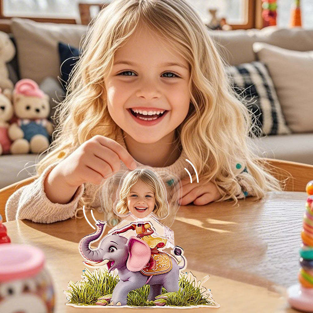 Personalized Face Kids and Animal Shaking Head Standee Gift for Kids - PhotoMoonLamp