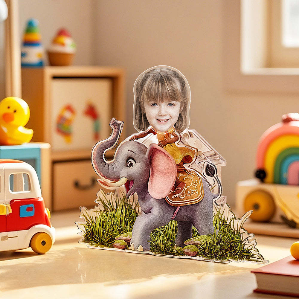 Personalized Face Kids and Animal Shaking Head Standee Gift for Kids - PhotoMoonLamp
