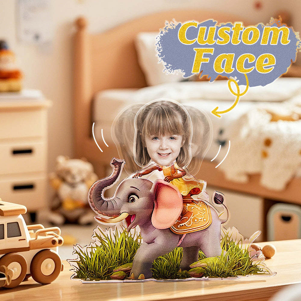 Personalized Face Kids and Animal Shaking Head Standee Gift for Kids - PhotoMoonLamp