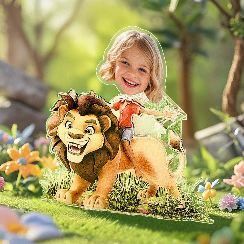 Personalized Face Kids and Animal Shaking Head Standee Gift for Kids - PhotoMoonLamp