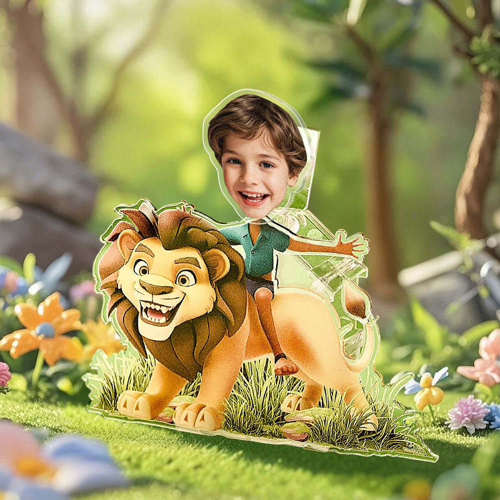 Personalized Face Kids and Animal Shaking Head Standee Gift for Kids - PhotoMoonLamp