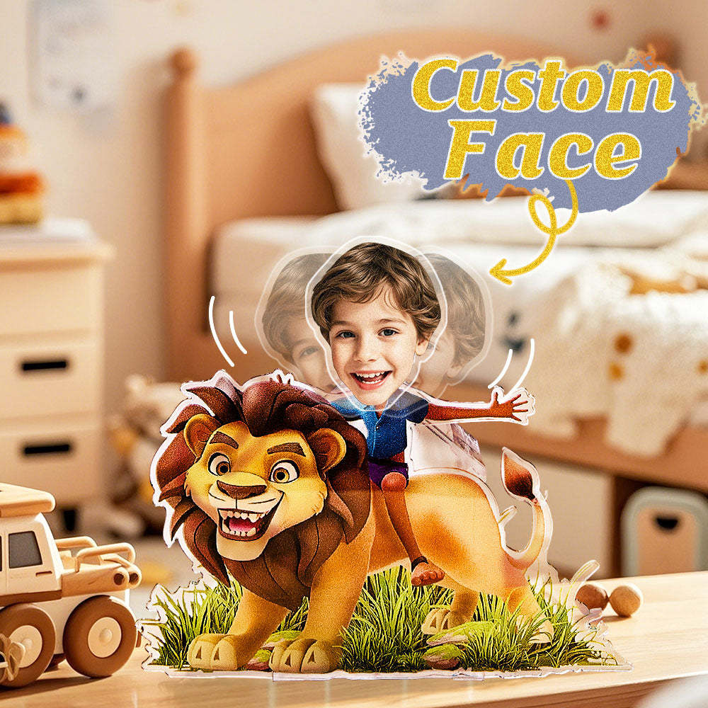 Personalized Face Kids and Animal Shaking Head Standee Gift for Kids - PhotoMoonLamp