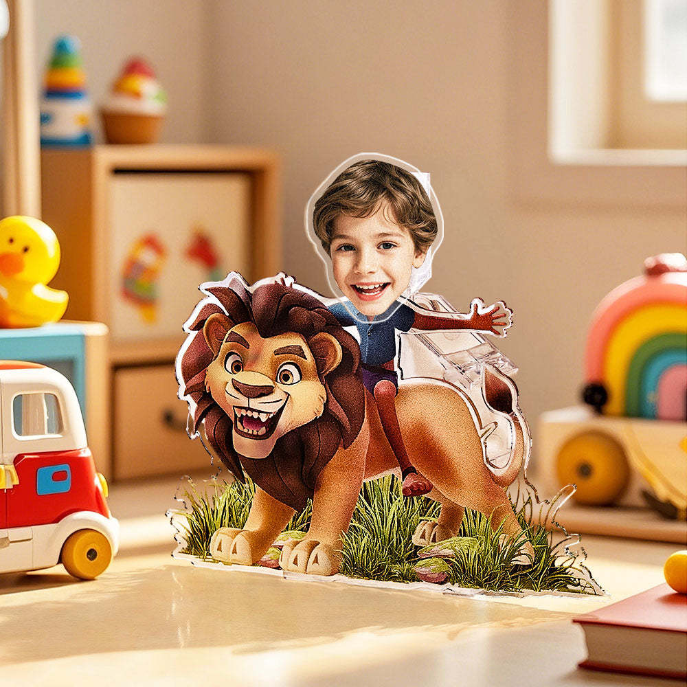 Personalized Face Kids and Animal Shaking Head Standee Gift for Kids - PhotoMoonLamp