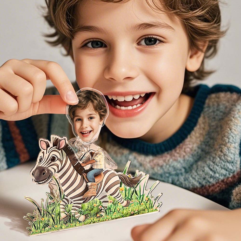 Personalized Face Kids and Animal Shaking Head Standee Gift for Kids - PhotoMoonLamp