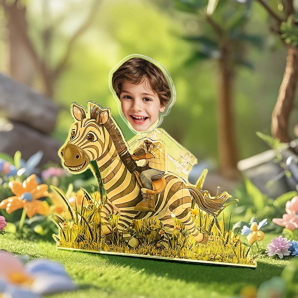 Personalized Face Kids and Animal Shaking Head Standee Gift for Kids - PhotoMoonLamp