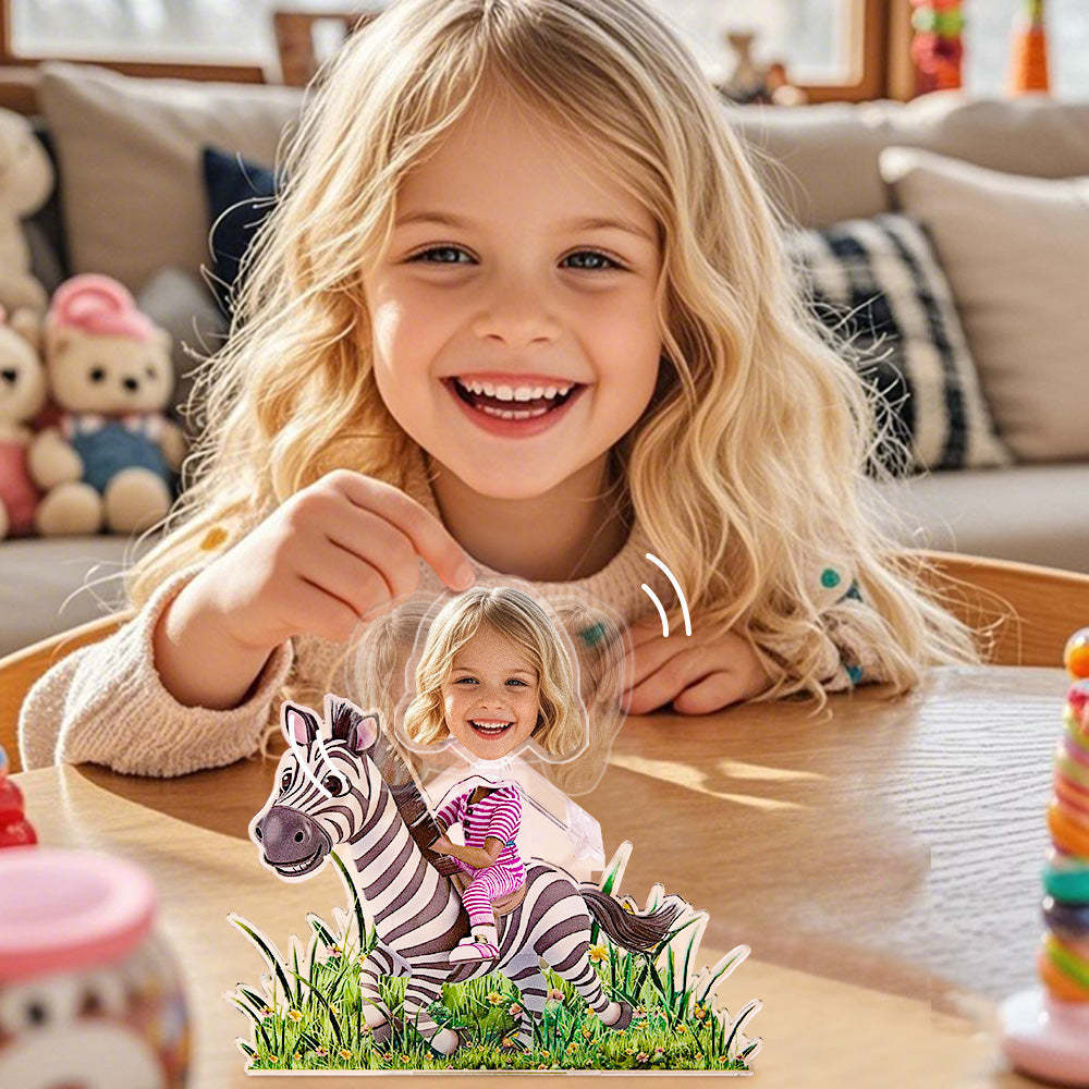 Personalized Face Kids and Animal Shaking Head Standee Gift for Kids - PhotoMoonLamp