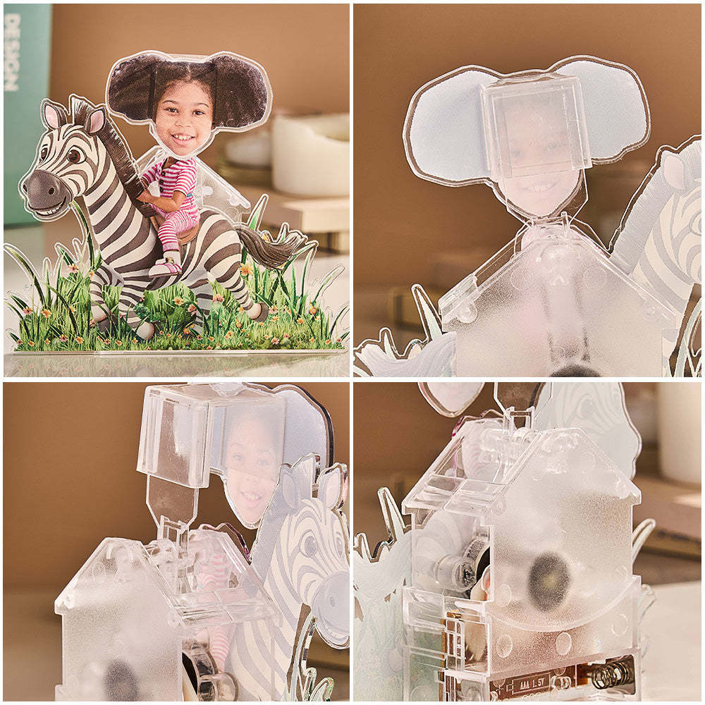 Personalized Face Kids and Animal Shaking Head Standee Gift for Kids - PhotoMoonLamp