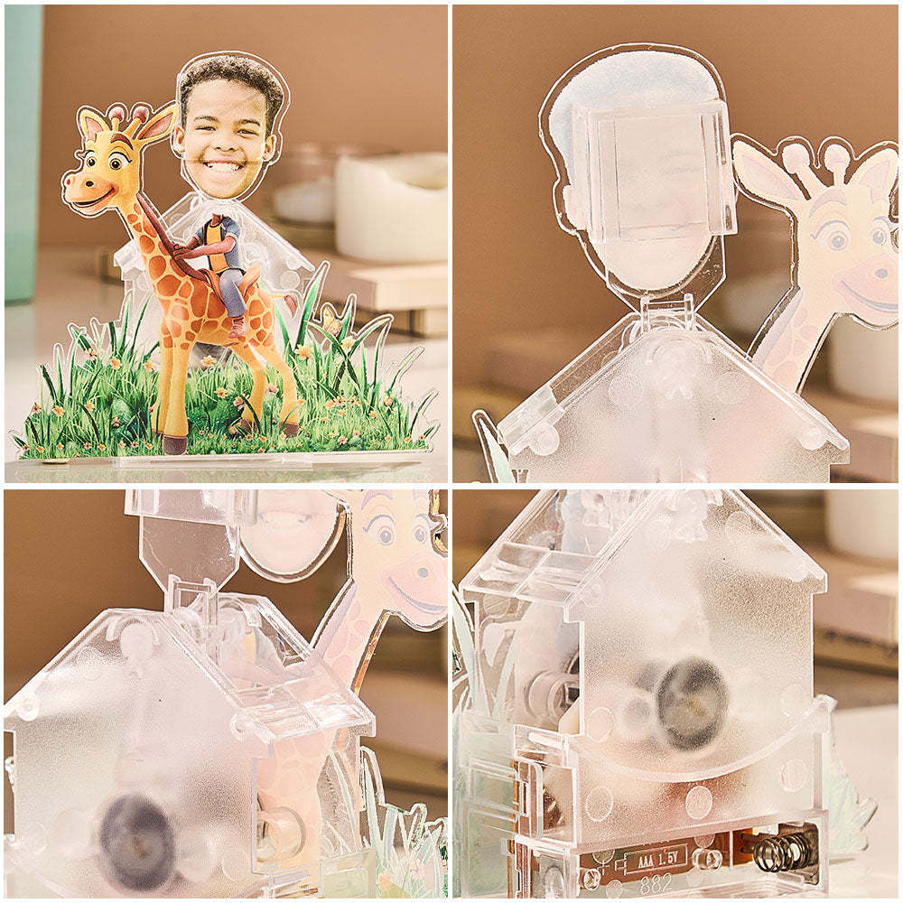 Personalized Face Kids and Animal Shaking Head Standee Gift for Kids - PhotoMoonLamp