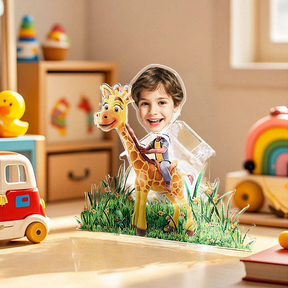 Personalized Face Kids and Animal Shaking Head Standee Gift for Kids - PhotoMoonLamp