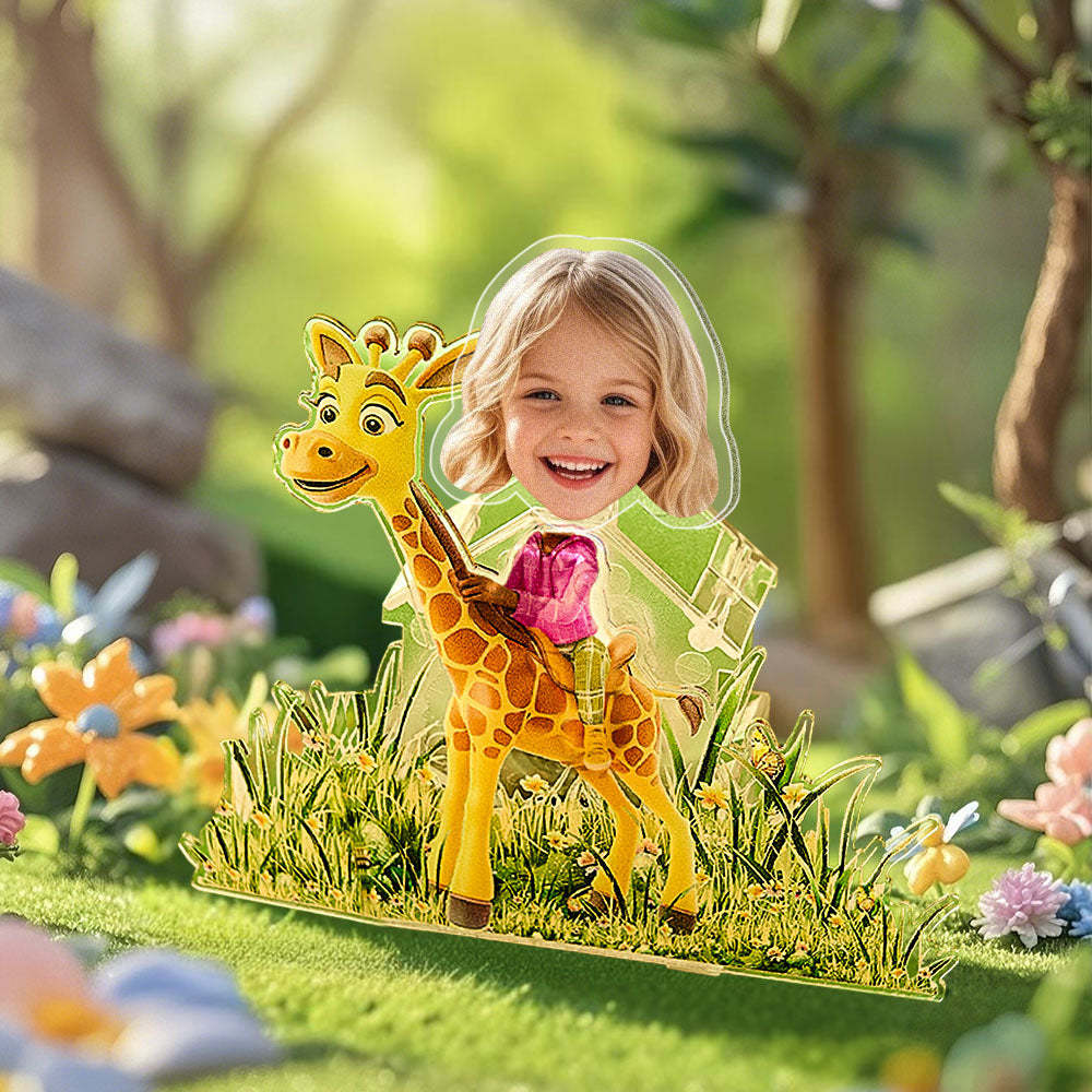 Personalized Face Kids and Animal Shaking Head Standee Gift for Kids - PhotoMoonLamp