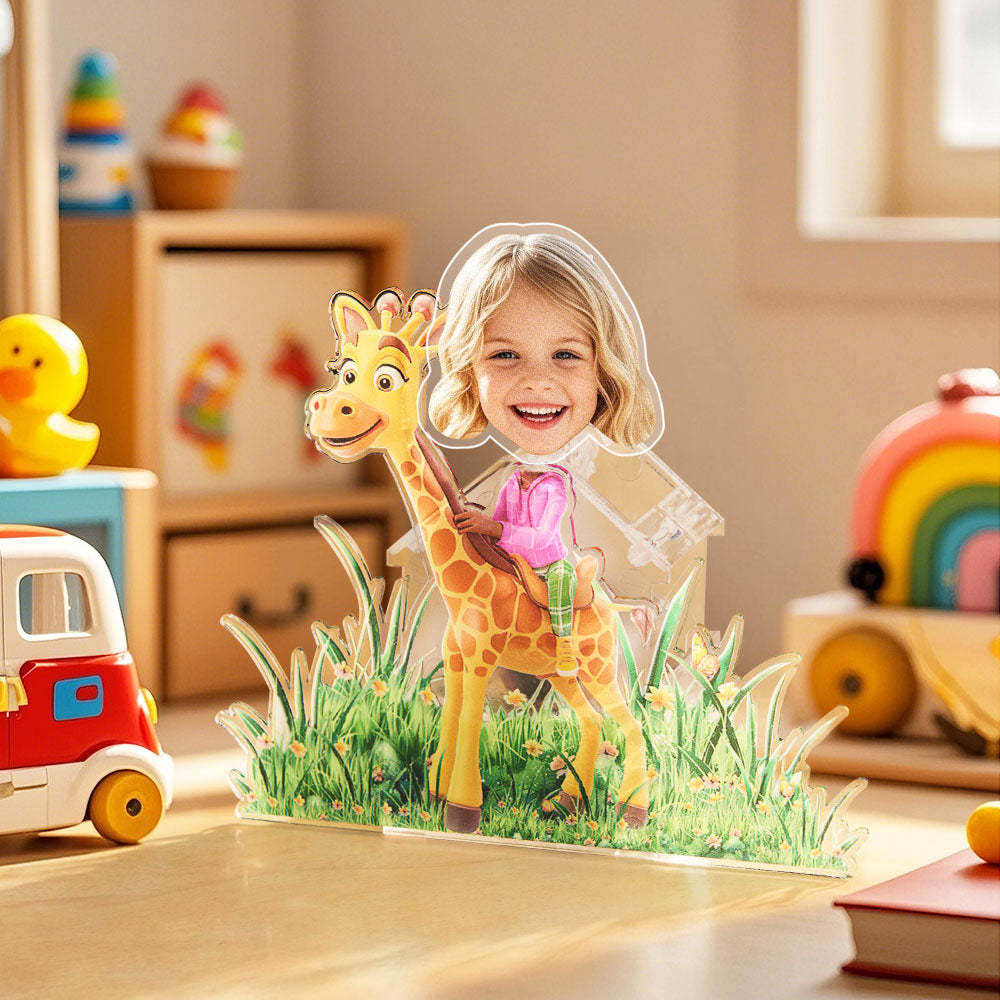 Personalized Face Kids and Animal Shaking Head Standee Gift for Kids - PhotoMoonLamp