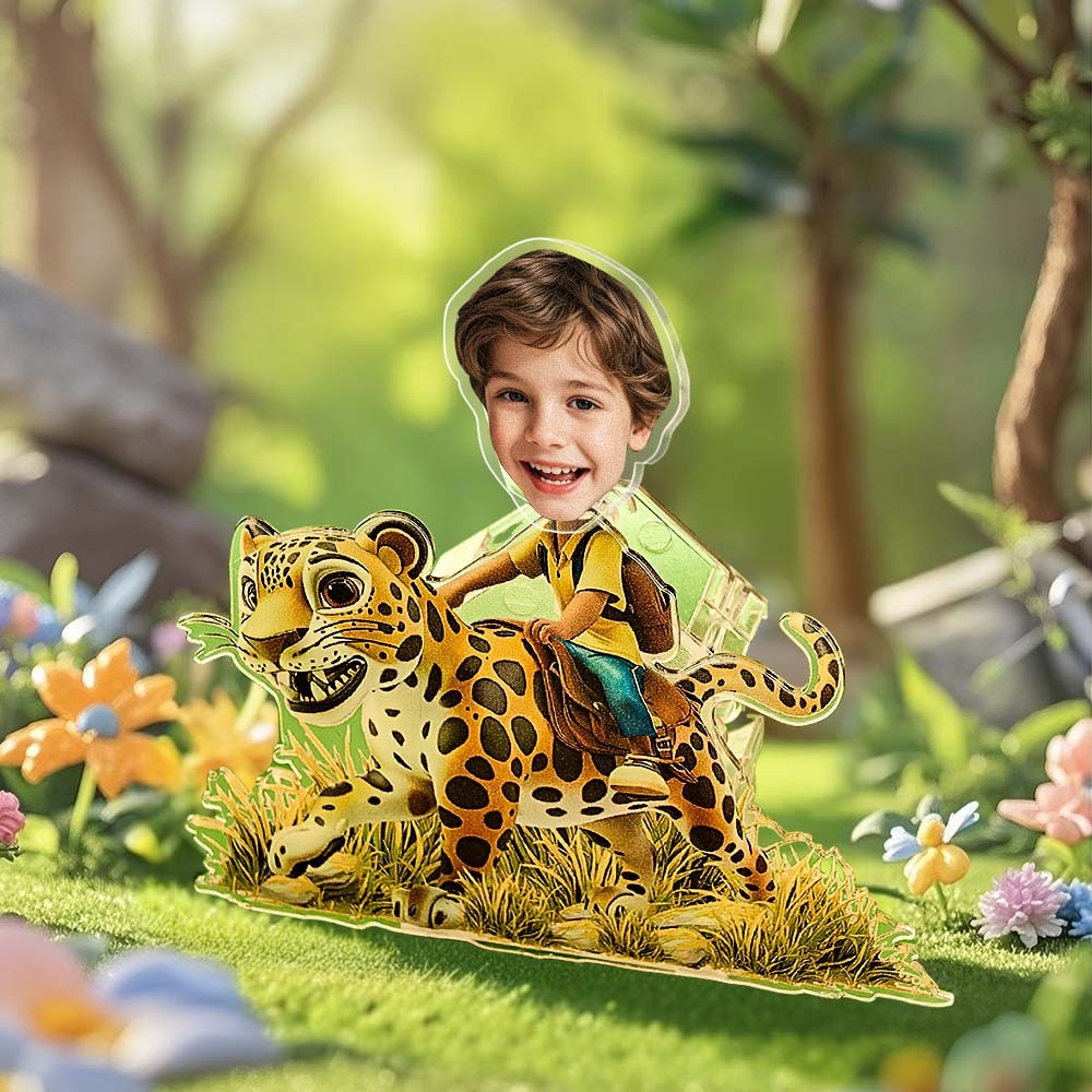 Personalized Face Kids and Animal Shaking Head Standee Gift for Kids - PhotoMoonLamp